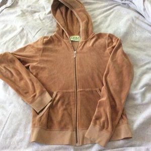 Juicy Couture velour hooded zip up sweatshirt L